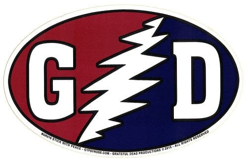 Grateful Dead GD Bolt Euro Oval Sticker Slap