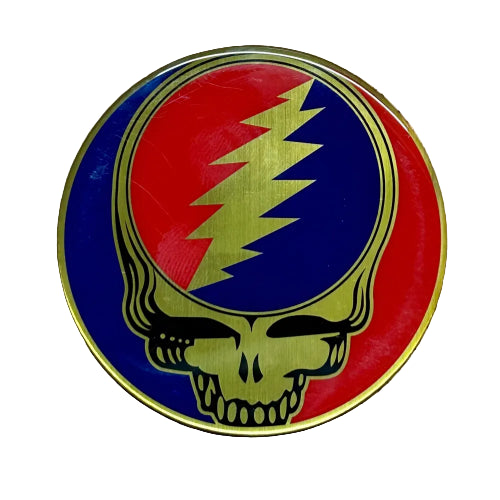 Grateful Dead - Gold Metal Steal Your Face Sticker - Sticker