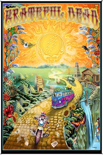 Grateful Dead - Golden Road Art Print Tapestry - Decorative Tapestries