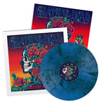 Blue vinyl record with 'Grateful Dead' cover art on a white background