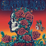 Album cover for 'Grateful Dead Greatest Hits' with a stylized skull and floral design.
