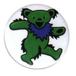 Grateful Dead - Green Dancing Bear Button - Buttons & Pins