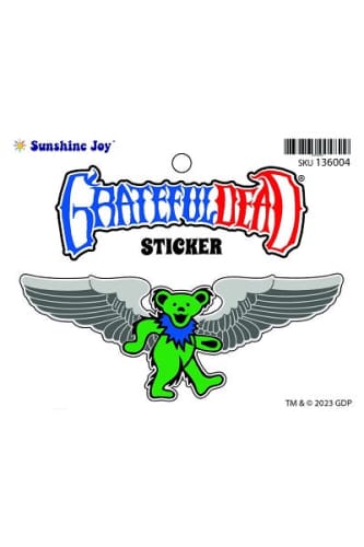 Grateful-Dead - Green Dancing Bear Rockwings Sticker - Sticker