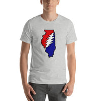 Grateful Dead Illinois Bolt T-Shirt Shirts & Tops Gratefuldeadshop.com Athletic Heather S 