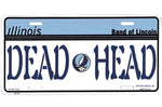 Novelty license plate with ’DEAD HEAD’ text and a Grateful Dead logo.