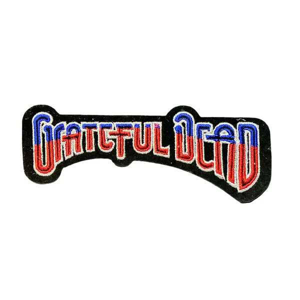Embroidered patch with 'Grateful Dead' logo on a dark background