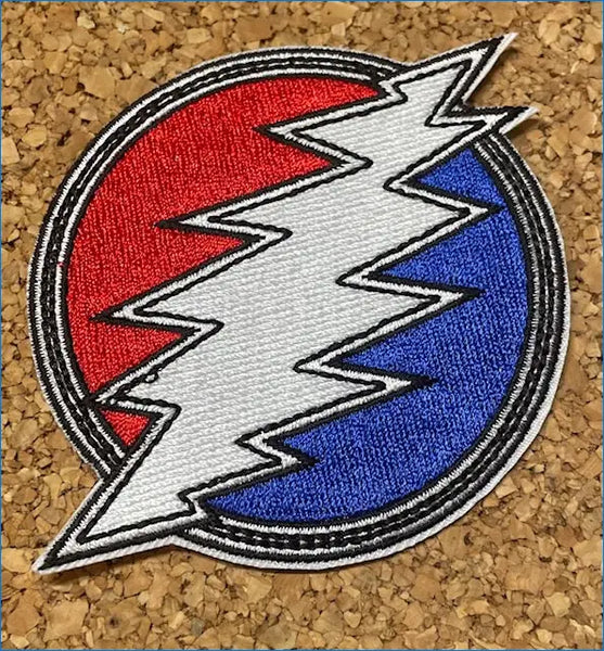 Grateful Dead Lightning Bolt Embroidered Patch