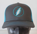 Grateful Dead - Lightning Bolt Turquoise Trucker Snapback Hat - Hats