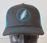 Grateful Dead - Lightning Bolt Turquoise Trucker Snapback Hat - Hats