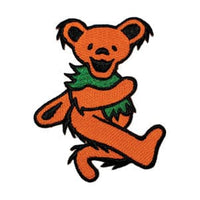 Grateful Dead - Orange Dancing Bear Embroidered Patch - Patches