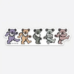 Grateful Dead - Pastel Dancing Bears Bumper Sticker - Sticker