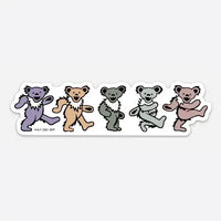 Grateful Dead - Pastel Dancing Bears Bumper Sticker - Sticker