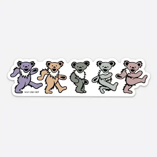 Grateful Dead - Pastel Dancing Bears Bumper Sticker - Sticker