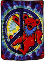 Grateful Dead - Peace Bear Fleece Throw Blanket - Blankets