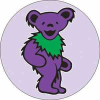 Grateful Dead - Purple Dancing Bear Button - Buttons & Pins