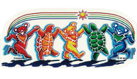 Grateful Dead - Rainbow Critters Batik Style Decal Sticker