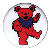 Grateful Dead - Red Dancing Bear Button - Buttons & Pins