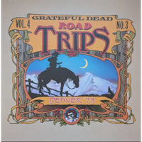 Album cover for 'Road Trips Vol. 4 No. 3' by Grateful Dead featuring a horse and mountain scene.