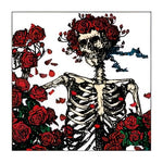 Grateful Dead - Skeleton and Roses Square Button - Buttons & Pins