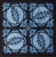 Grateful Dead - Spin Your Face Bandana - Aqua - Bandanas