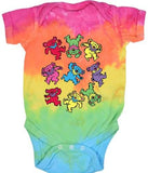 Grateful Dead - Spiral Dancing Bears Tie Dye Baby Onesie - Gratefuldeadshop.com