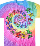 Grateful Dead - Spiral Dancing Bears Tie Dye T-Shirt - Small - T-Shirts