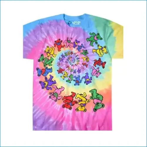 Grateful Dead Spiral Dancing Bears Tie Dye T-Shirt