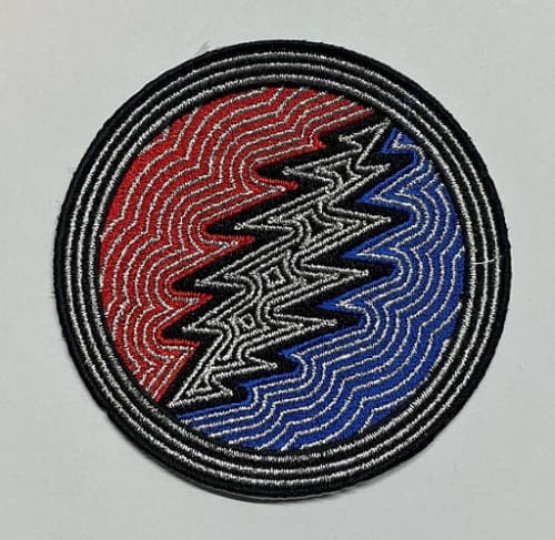 Grateful Dead - Squiggly Lines Bolt Iron On Patch - Patches