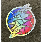 cracked stained glass grateful dead bolt sticker
