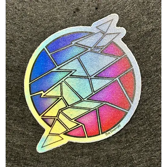 cracked stained glass grateful dead bolt sticker