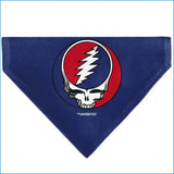 Blue bandana with a Grateful Dead logo on a white background