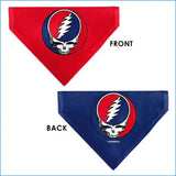 Red and blue bandana with Grateful Dead logo on a white background