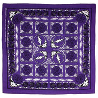 Grateful Dead - Steal Your Face (SYF) Roses Bandana - Purple - Bandanas