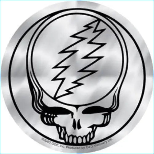 その他 GRATEFUL DEAD - SYF W/BOLT LAMP Grateful Dead SYF Metallic Silver Chrome Sticker