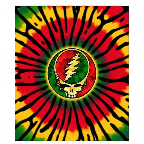 Grateful Dead SYF Rasta Tie Dye Blanket | gratefuldeadshop.com