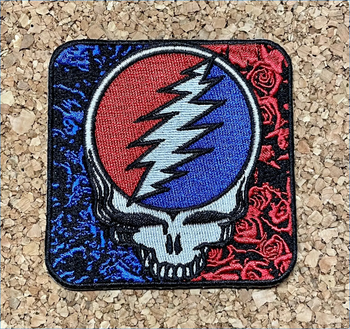 Grateful Dead Syf Roses Square Patch Embroidered Art