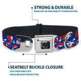 Grateful Dead - Collar para perro Steal Your Face rojo, blanco y azul