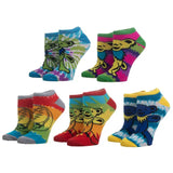 5 pair of Grateful Dead tie dye ankle socks