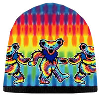 Grateful Dead - Tie Dye Dancing Bears Knit Beanie Hat - Hats