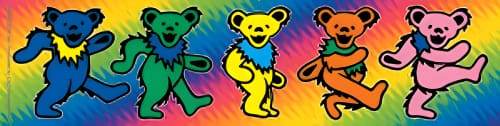 Grateful Dead Tie Dye Dancing Bear Sticker - 4.5x5 Inch Hippie Rock Decal