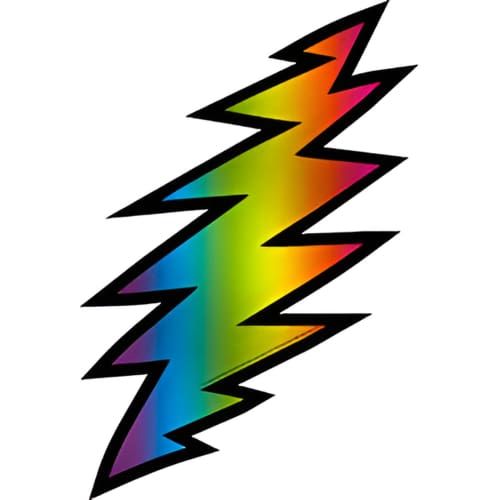 Grateful Dead - Tie Dye Glitter Lightning Bolt Sticker - Sticker