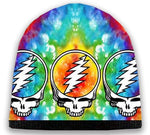 Grateful Dead - Tie Dye Steal Your Face Knit Beanie Hat - Hats