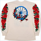 Grateful Dead - Woodcut Wheel & Roses Long Sleeve T-Shirt - Gratefuldeadshop.com