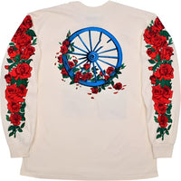 Grateful Dead - Woodcut Wheel & Roses Long Sleeve T-Shirt - T-Shirts