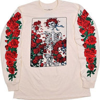 Grateful Dead - Woodcut Wheel & Roses Long Sleeve T-Shirt - Large - T-Shirts