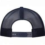 Black mesh-backed snapback trucker hat shown from behind.