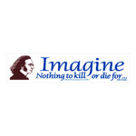 Imagine Nothing to Kill or Die For Bumper Sticker