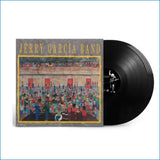 Vinyl record with cover featuring 'Jerry Garcia Band' on a white background