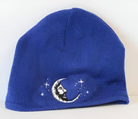 Jerry Garcia - Embroidered Moon Fleece Beanie Hat - Blue - Hats