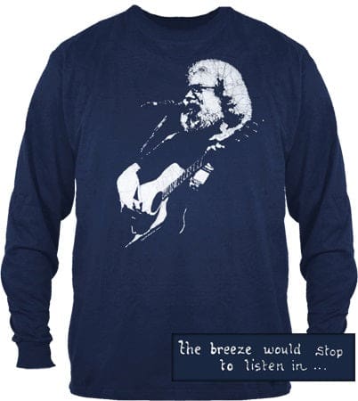 Jerry Garcia - Playing Acoustic Long Sleeve T-Shirt - Medium - T-Shirts